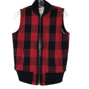 Madewell Black & Red Plaid Vest | Versatile for All Seasons
